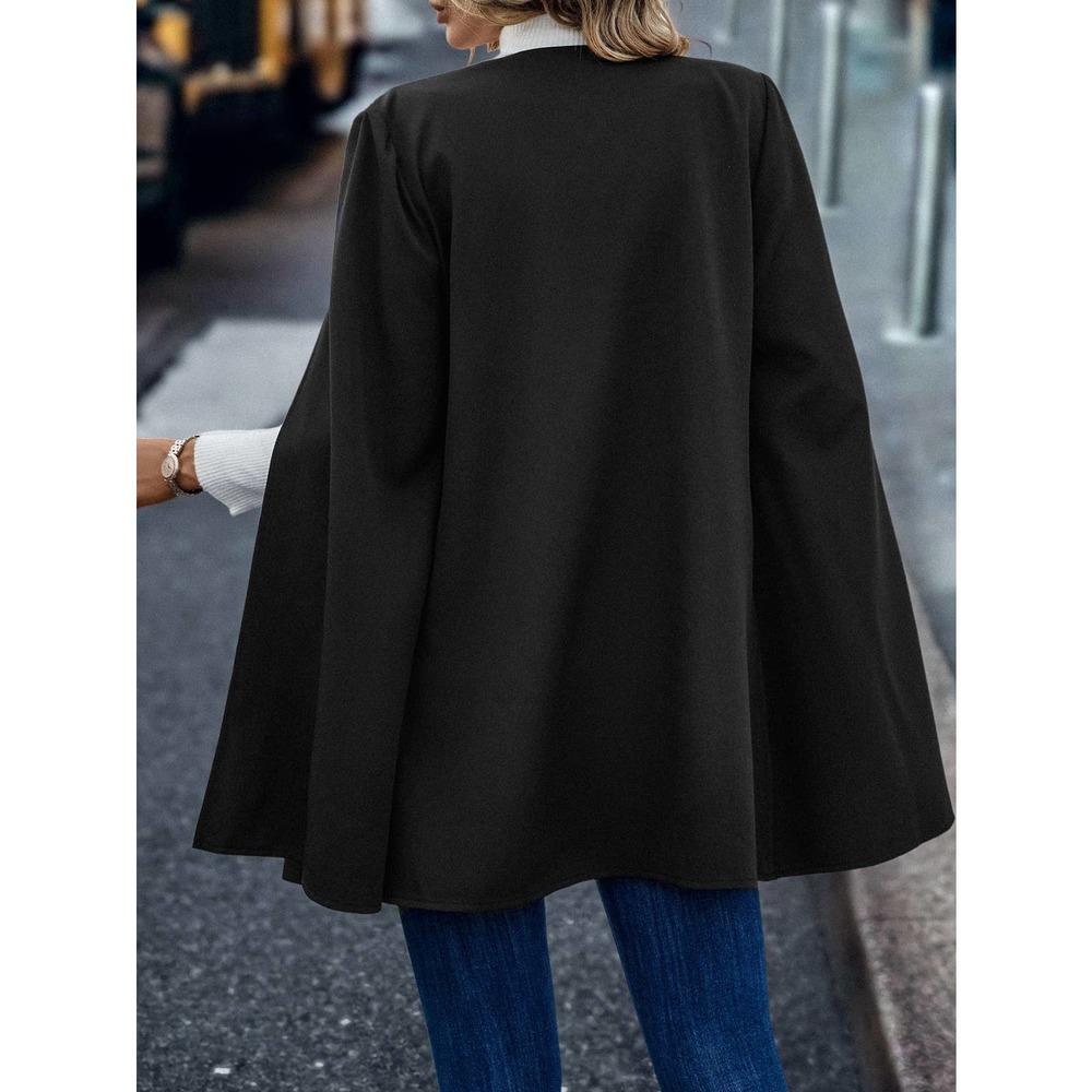 🌟 Open Front Cape Blazer jacket tan camel - Picture 5 of 8
